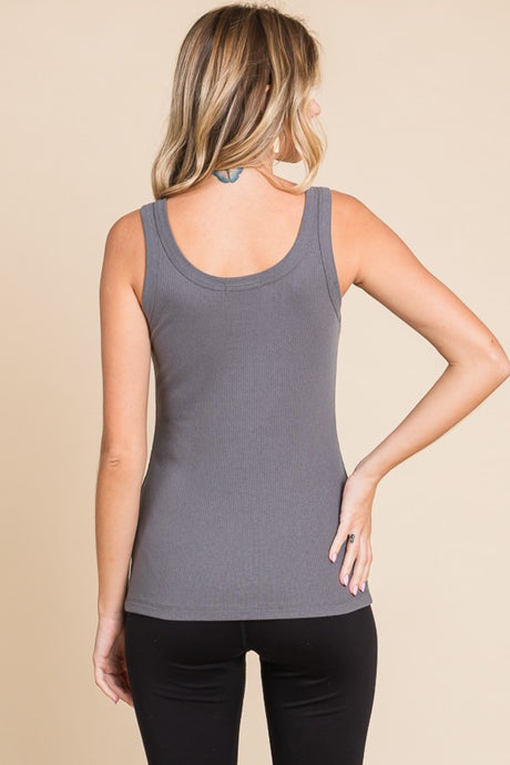 Culture Code Full Size Ribbed Scoop Neck Tank