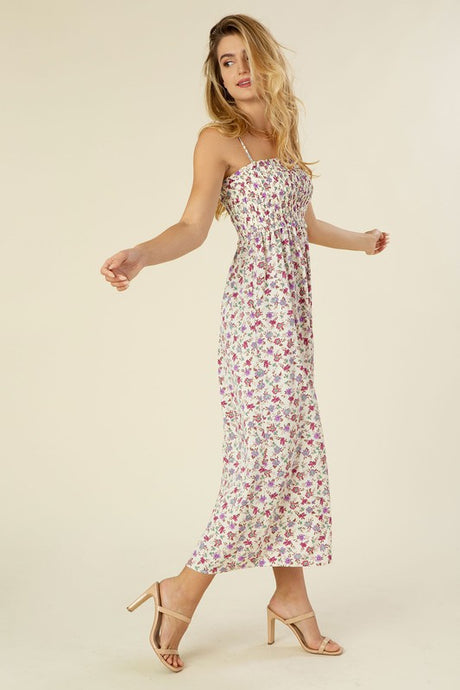 Purple Floral Smocked Cami Maxi Dress king-general-store-5710.myshopify.com