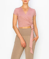 BAMBOO Wrap Cropped Cap Sleeve Top king-general-store-5710.myshopify.com