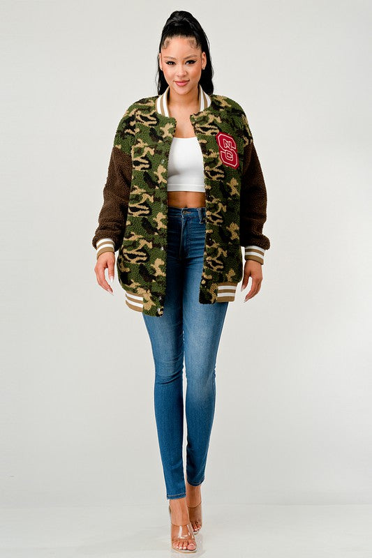 Camo Letterman Jacket king-general-store-5710.myshopify.com