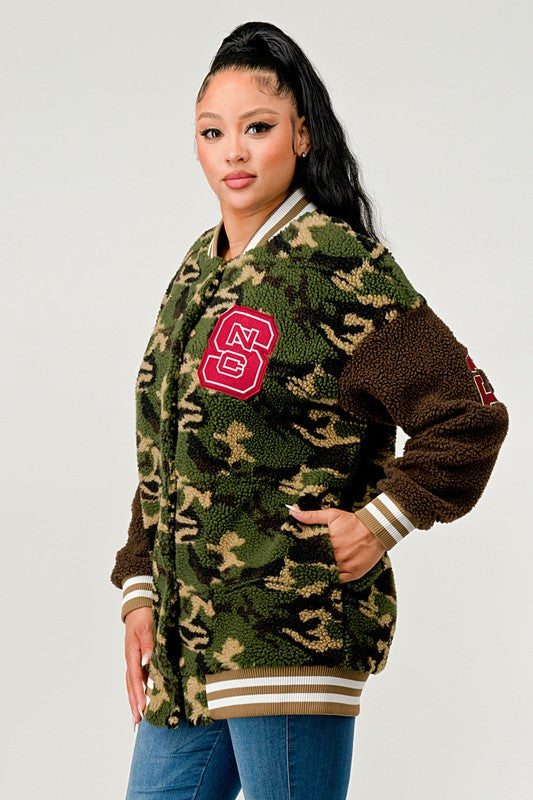 Camo Letterman Jacket king-general-store-5710.myshopify.com