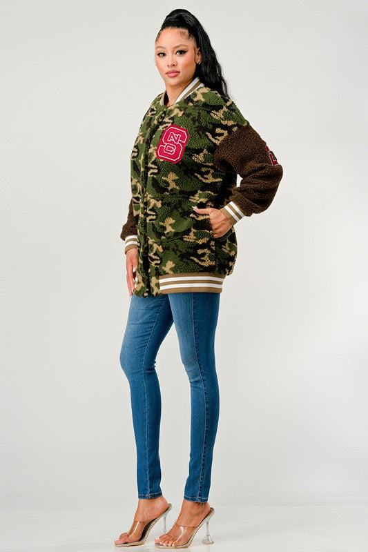 Camo Letterman Jacket king-general-store-5710.myshopify.com