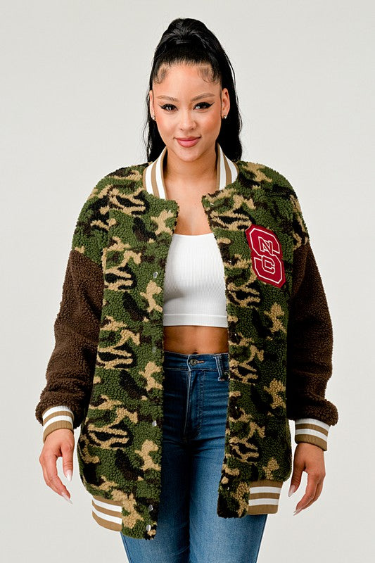 Camo Letterman Jacket king-general-store-5710.myshopify.com