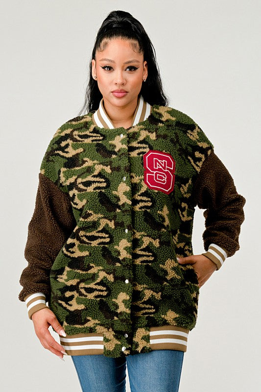 Camo Letterman Jacket king-general-store-5710.myshopify.com