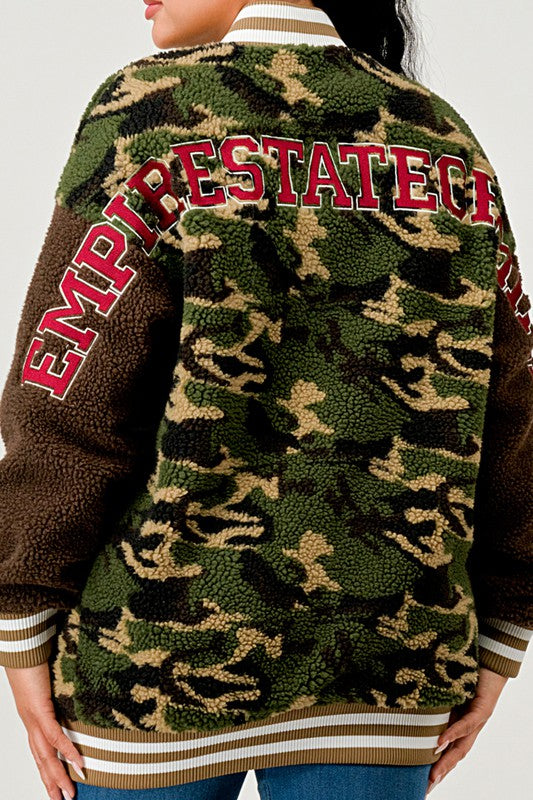 Camo Letterman Jacket king-general-store-5710.myshopify.com