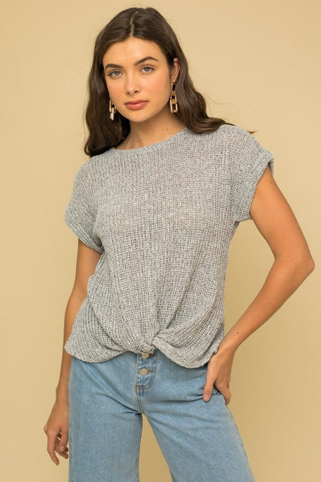 Short Sleeve Bottom Twist Top