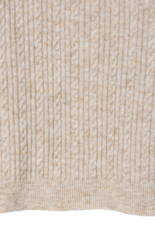 Beige Oversize Cable Sweater king-general-store-5710.myshopify.com