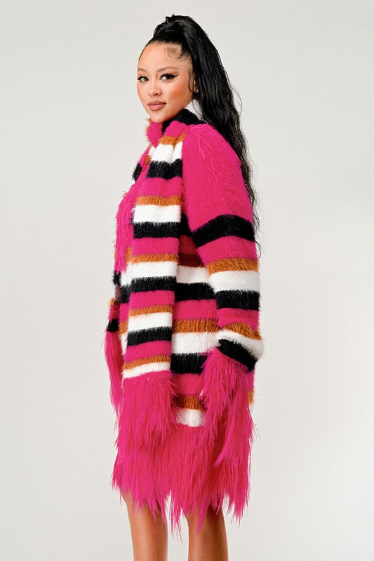 Athina Fuzzy Striped Sweater king-general-store-5710.myshopify.com