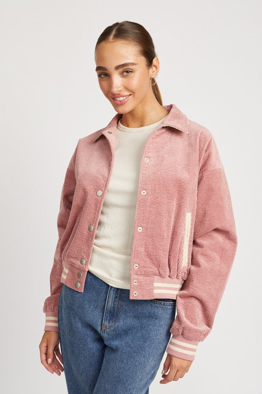 Bomber Jacket with Collar