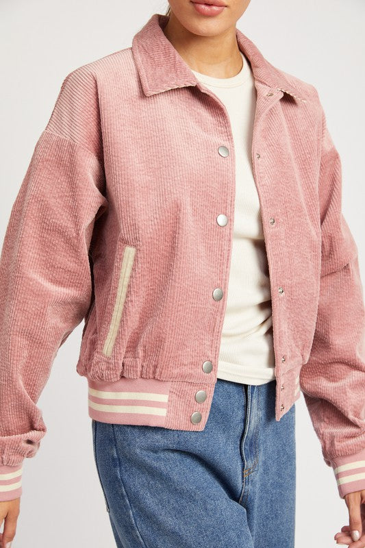 Bomber Jacket with Collar