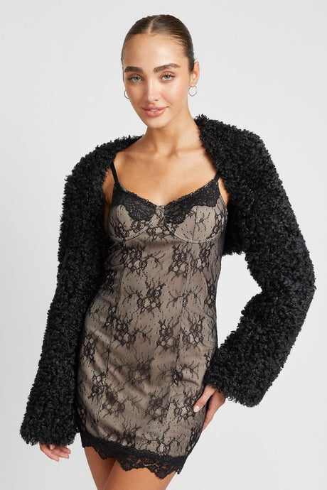 Faux Fur Bolero Jacket king-general-store-5710.myshopify.com