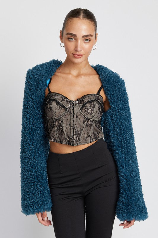 Faux Fur Bolero Jacket king-general-store-5710.myshopify.com