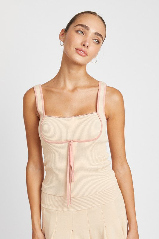 Ribbed Contrast Seam Tank Top king-general-store-5710.myshopify.com