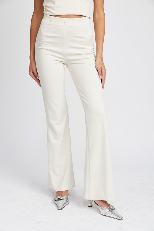 Creme High Waist Flared Pants king-general-store-5710.myshopify.com