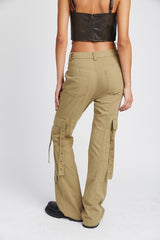 LOW WAIST CARGO FLARED PANTS king-general-store-5710.myshopify.com