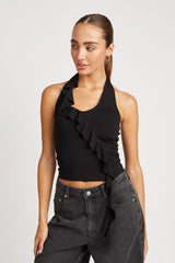 Ruffled Halter Top king-general-store-5710.myshopify.com