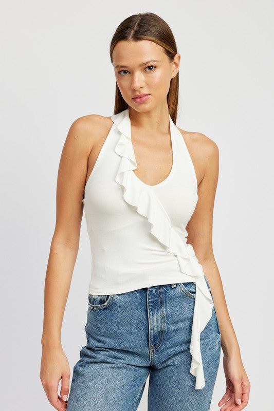 Ruffled Halter Top king-general-store-5710.myshopify.com