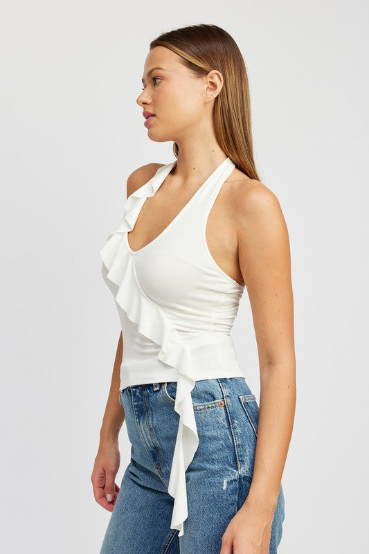 Ruffled Halter Top king-general-store-5710.myshopify.com