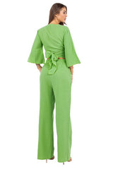 Green Crop Top Pants Set king-general-store-5710.myshopify.com