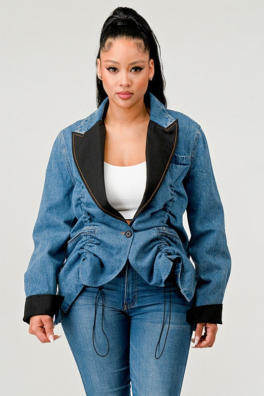 Athina Cute Denim Blazer king-general-store-5710.myshopify.com