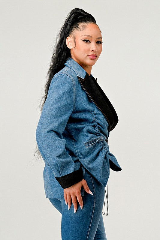 Athina Cute Denim Blazer king-general-store-5710.myshopify.com