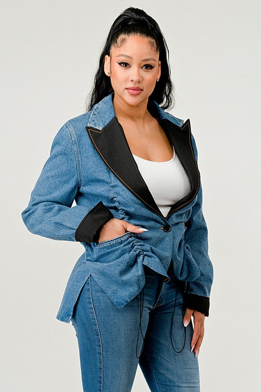 Athina Cute Denim Blazer king-general-store-5710.myshopify.com