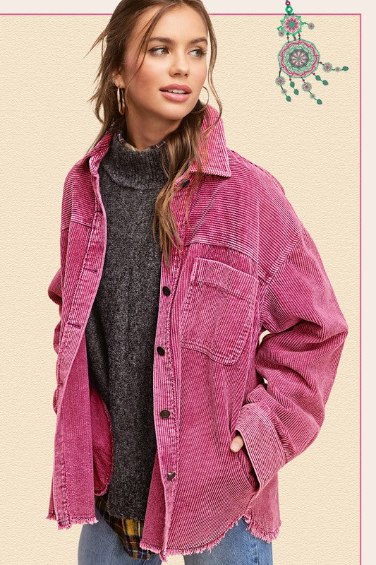 Daisy Corduroy Washed Finish Jacket king-general-store-5710.myshopify.com