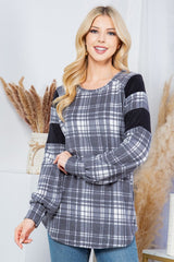 Charcoal Plaid Pullover Sweater king-general-store-5710.myshopify.com