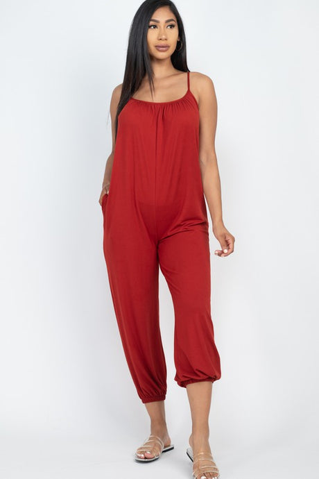 Spaghetti Strap Solid Jumpsuit king-general-store-5710.myshopify.com