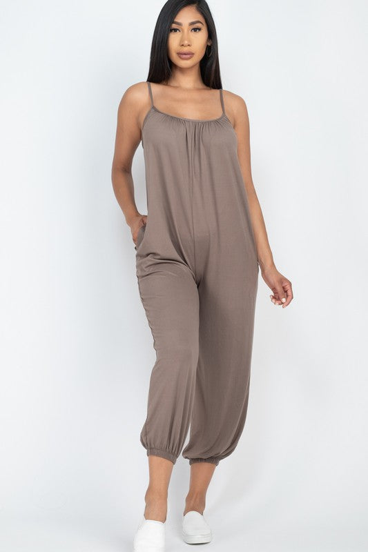 Spaghetti Strap Solid Jumpsuit king-general-store-5710.myshopify.com