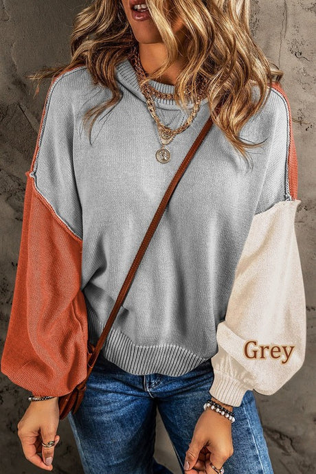 Colorblock Cropped Cotton Knit Sweater king-general-store-5710.myshopify.com