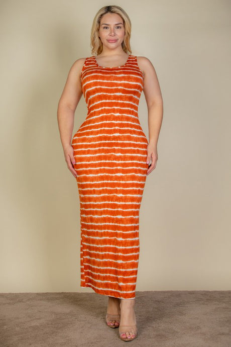 Plus Size Tie Dye Printed Tank Bodycon Maxi Dress king-general-store-5710.myshopify.com