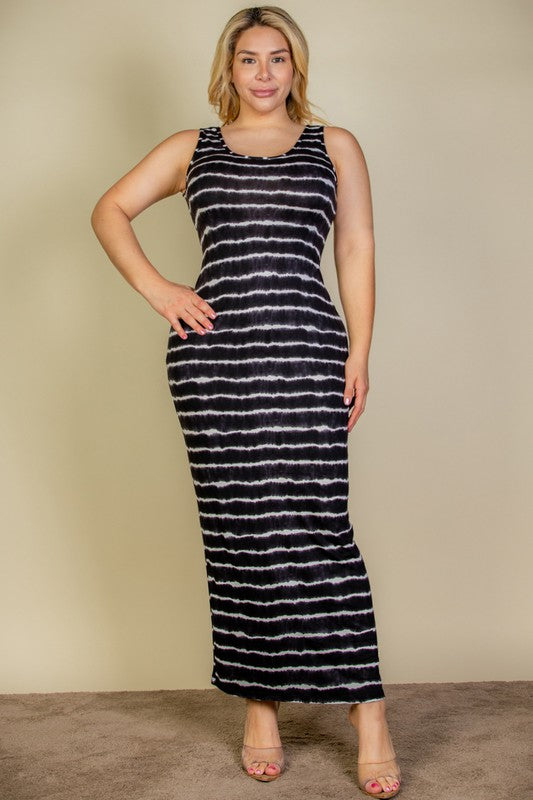 Plus Size Tie Dye Printed Tank Bodycon Maxi Dress king-general-store-5710.myshopify.com