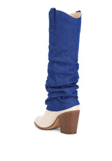 Fab Cowboy Boots With Denim Sleeve Detail king-general-store-5710.myshopify.com