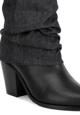 Fab Cowboy Boots With Denim Sleeve Detail king-general-store-5710.myshopify.com