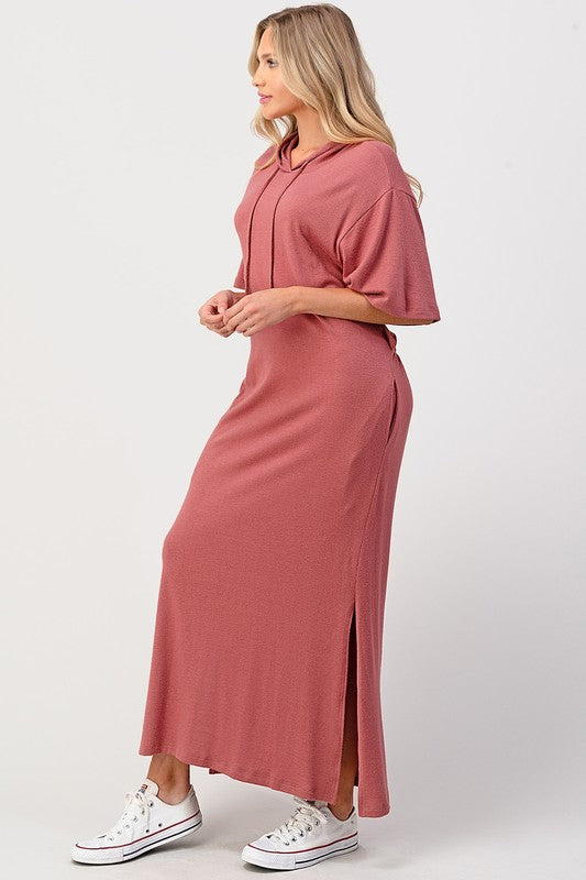 Rose Hooded Maxi Lounge Dress