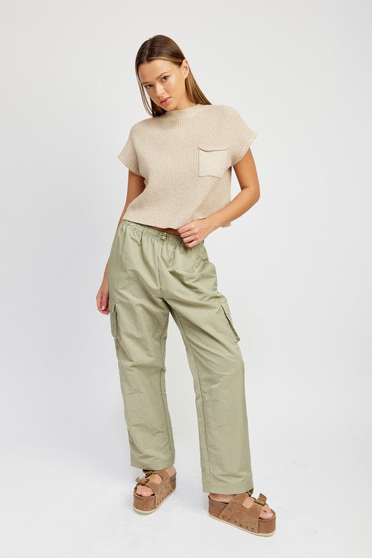 STRAIGHT LEG PANTS WITH ELASTIC WAIST BAND king-general-store-5710.myshopify.com