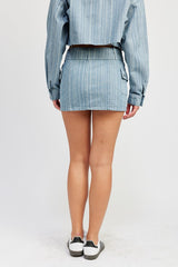 Belted Denim Mini Skirt king-general-store-5710.myshopify.com