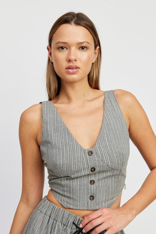 BUTTON DOWN VEST TOP king-general-store-5710.myshopify.com