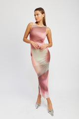 Pink Combo Tie Dye Print Tank Maxi Dress king-general-store-5710.myshopify.com