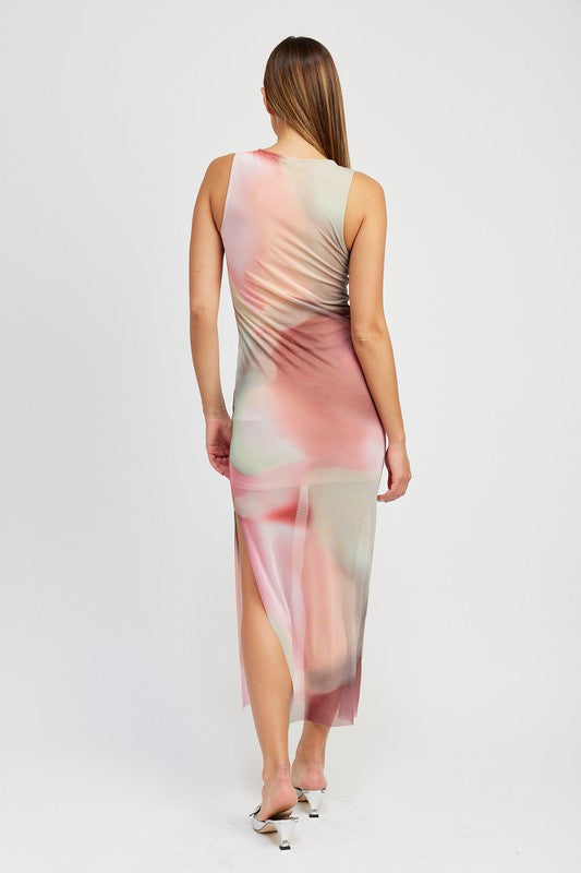 Pink Combo Tie Dye Print Tank Maxi Dress king-general-store-5710.myshopify.com