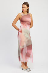 Pink Combo Tie Dye Print Tank Maxi Dress king-general-store-5710.myshopify.com