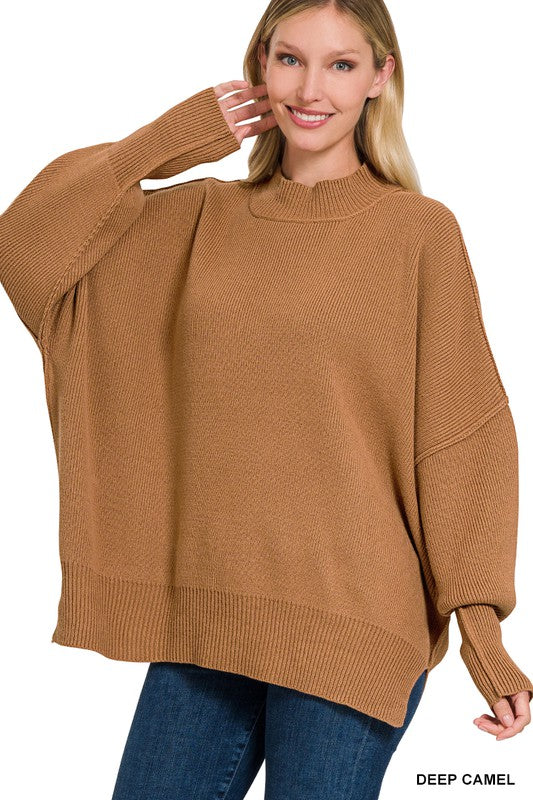 Side Slit Oversized Sweater king-general-store-5710.myshopify.com