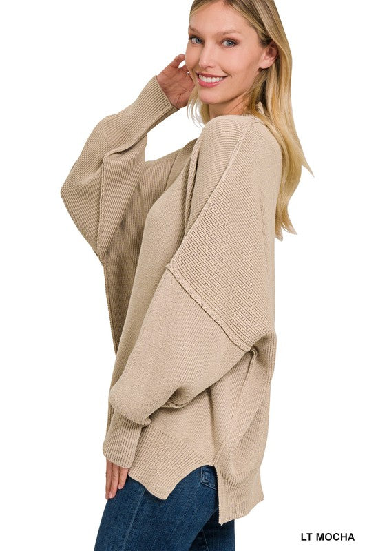 Side Slit Oversized Sweater king-general-store-5710.myshopify.com