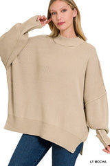 Side Slit Oversized Sweater king-general-store-5710.myshopify.com