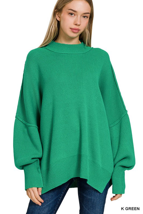 Side Slit Oversized Sweater king-general-store-5710.myshopify.com