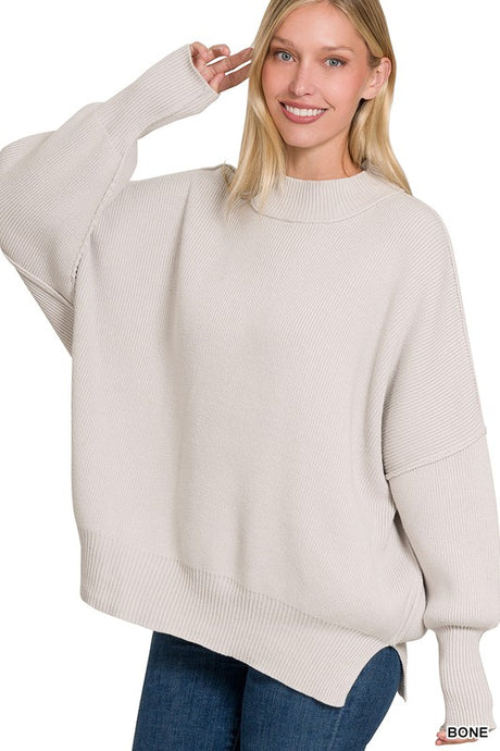 Side Slit Oversized Sweater king-general-store-5710.myshopify.com