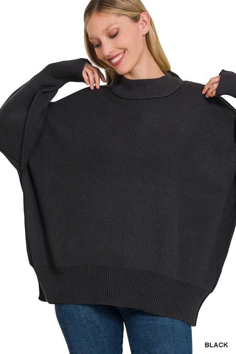 Side Slit Oversized Sweater king-general-store-5710.myshopify.com