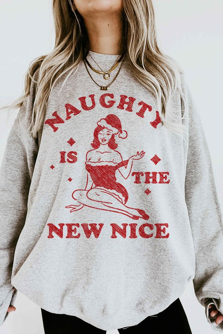 Naughty Christmas Oversized Graphic Sweatshirt king-general-store-5710.myshopify.com