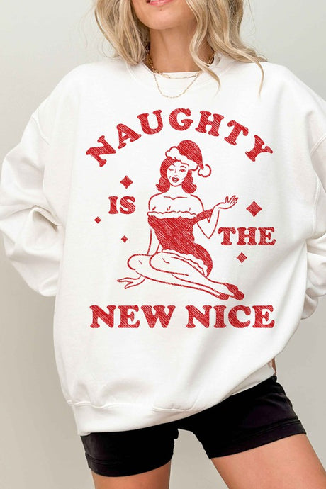 Naughty Christmas Oversized Graphic Sweatshirt king-general-store-5710.myshopify.com